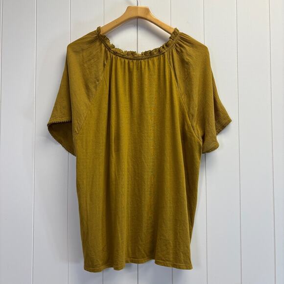 J. Jill Womens Boho Floral Embroidered Prairie V-Neck Top Size 2X Cottage Casual - Picture 2 of 7